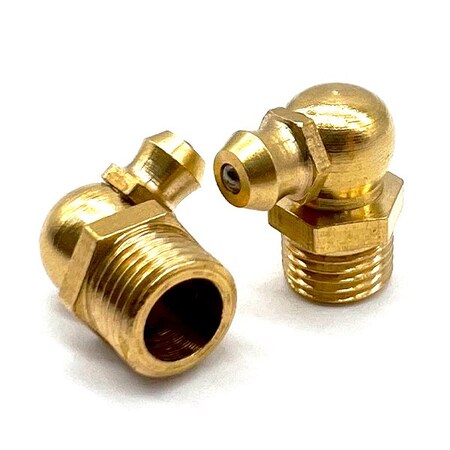 Boltsandnuts.Com 10 Pieces M10-1.0 Zerks Grease Fitting 90 Degree Hydraulic Brass, 10PK M10GF-BRASS-90DEGREE-10